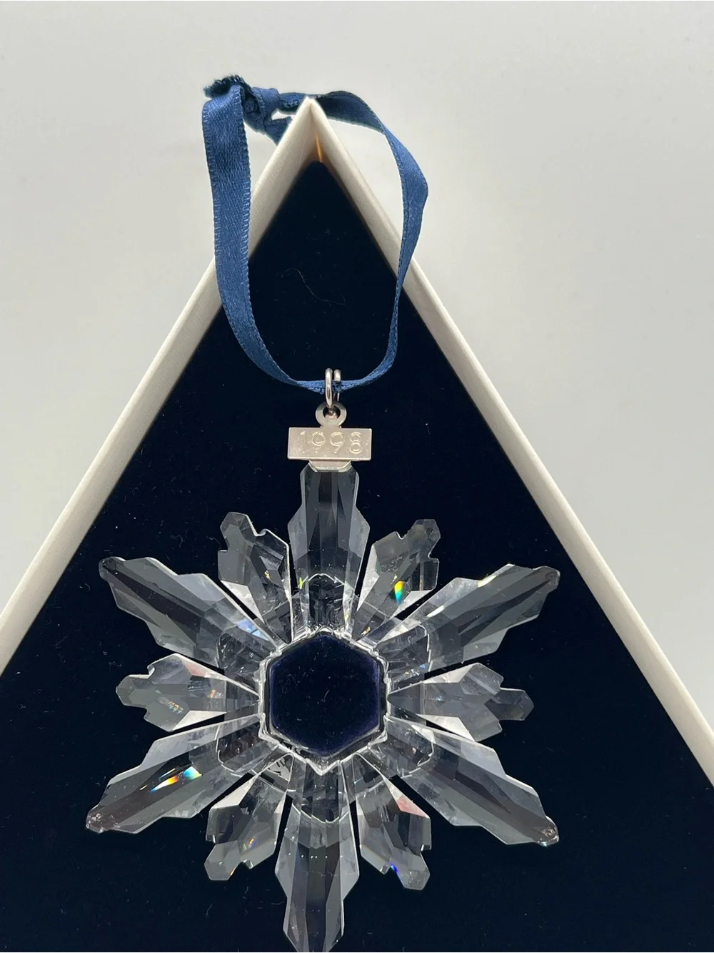 Swarovski Crystal 1998 Annual Snowflake Christmas Ornament with Box